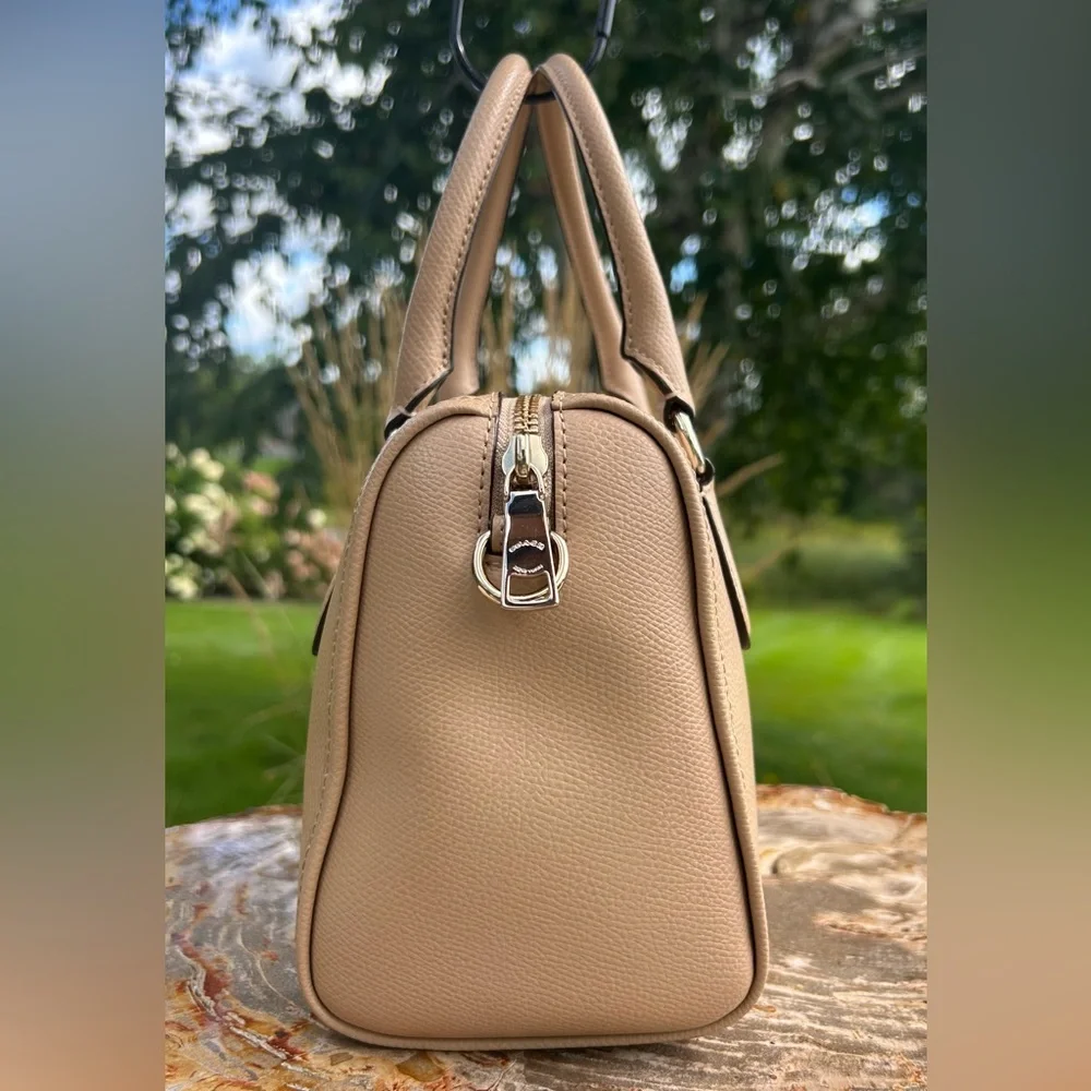 Coach Mini Bennet Sand Crossgrain Leather Satchel F33329 EUC Like New